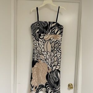 Ann Taylor strapless or strapped lined dress with floral design